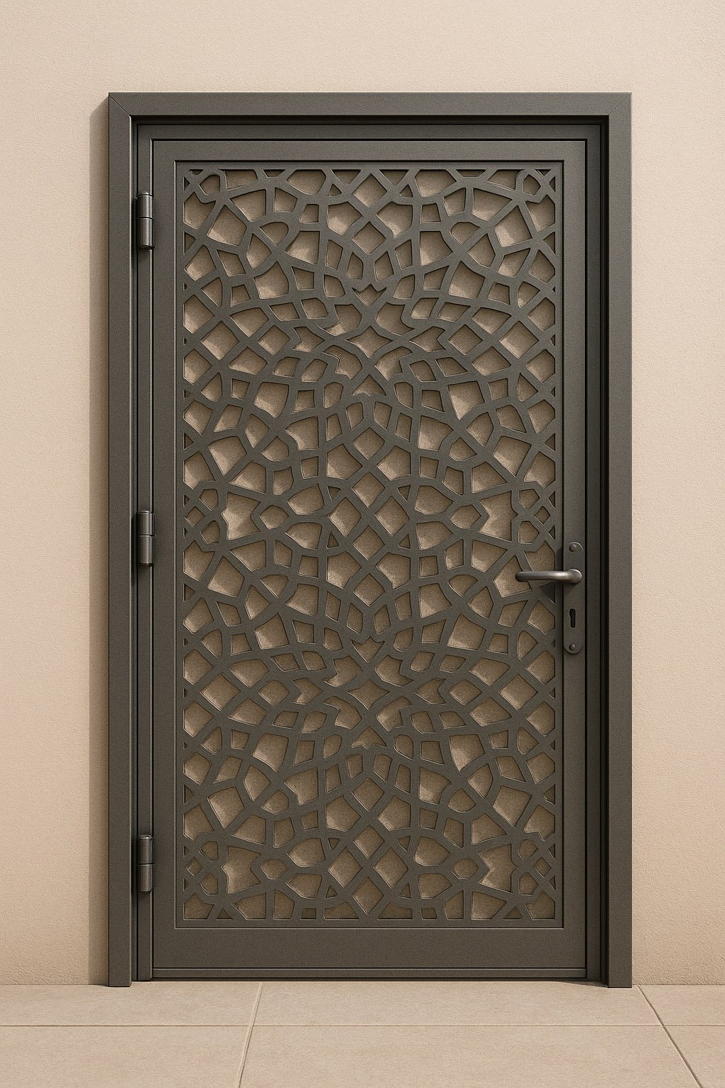 باب حديد مزخرف