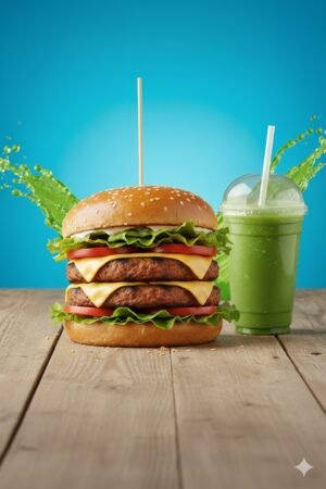 Burger With Energy Drink   برجر ومشروب الطاقه