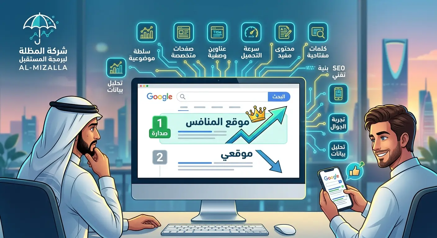 لماذا يسبقك منافسك في جوجل؟ دليل SEO الشامل | شركة المظلة